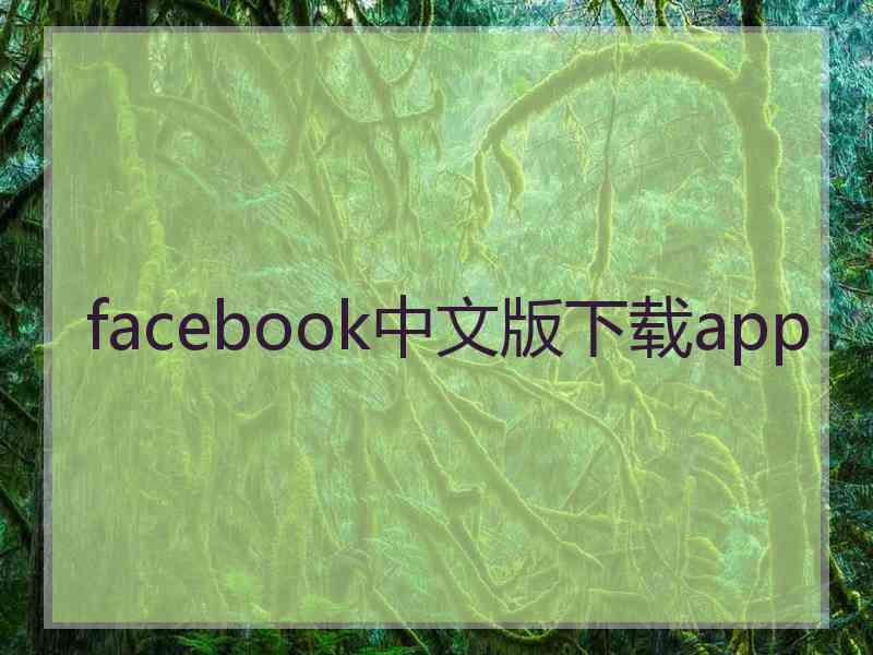 facebook中文版下载app