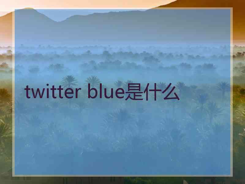 twitter blue是什么