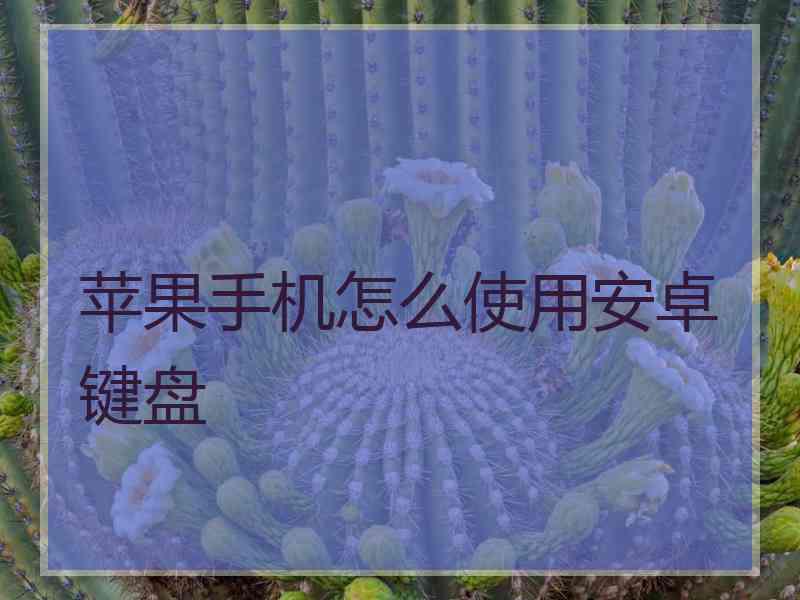 苹果手机怎么使用安卓键盘