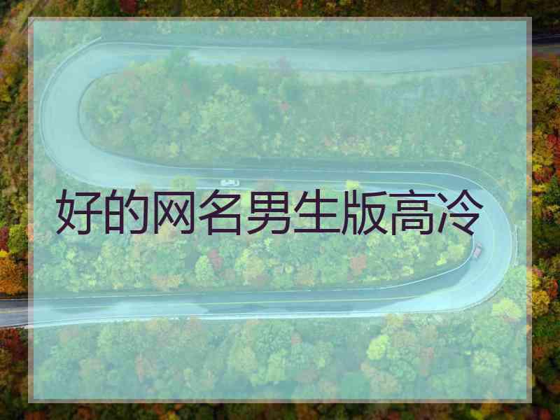 好的网名男生版高冷