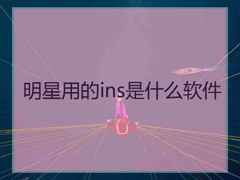 明星用的ins是什么软件